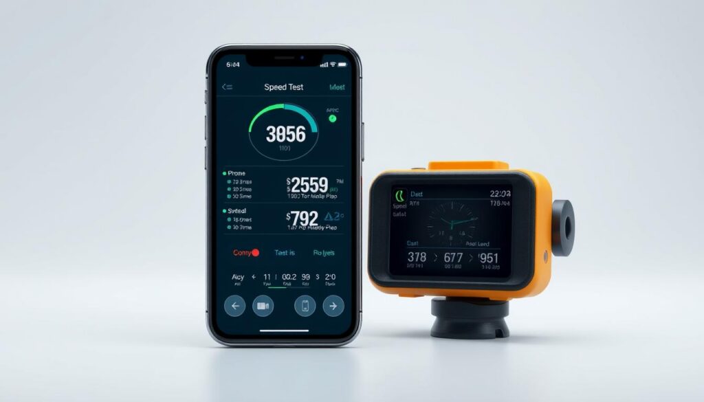 comparativo testes velocidade internet e GPS