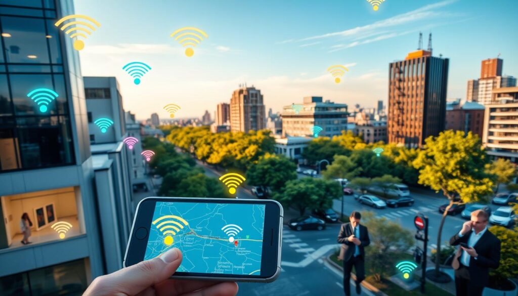 mapa de redes wifi disponíveis