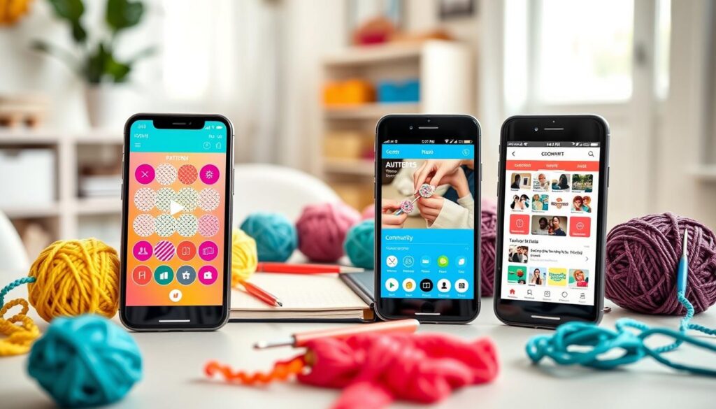 comparação apps crochê