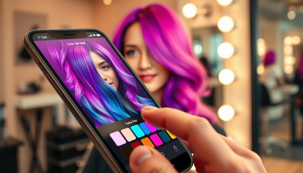 ferramenta de coloração de cabelo no AirBrush