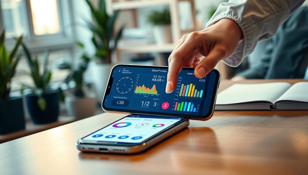 interface de apps para pressão arterial
