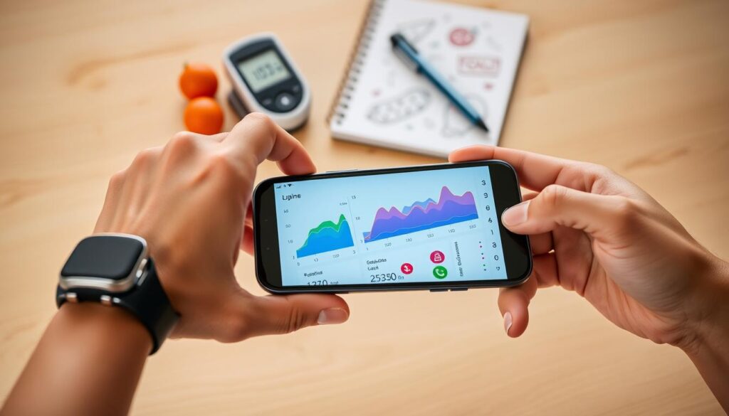 acompanhamento de glicemia com aplicativos