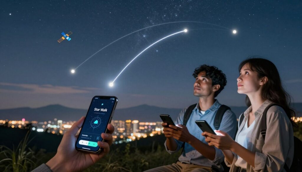 comparativo aplicativos star walk satellite tracker