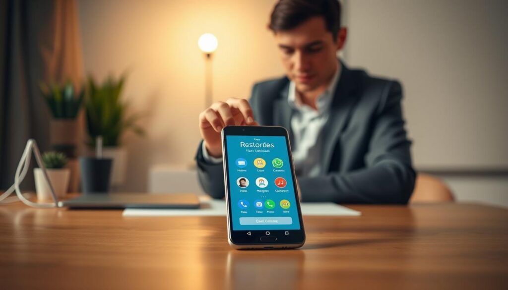guia passo a passo restaurar contatos android