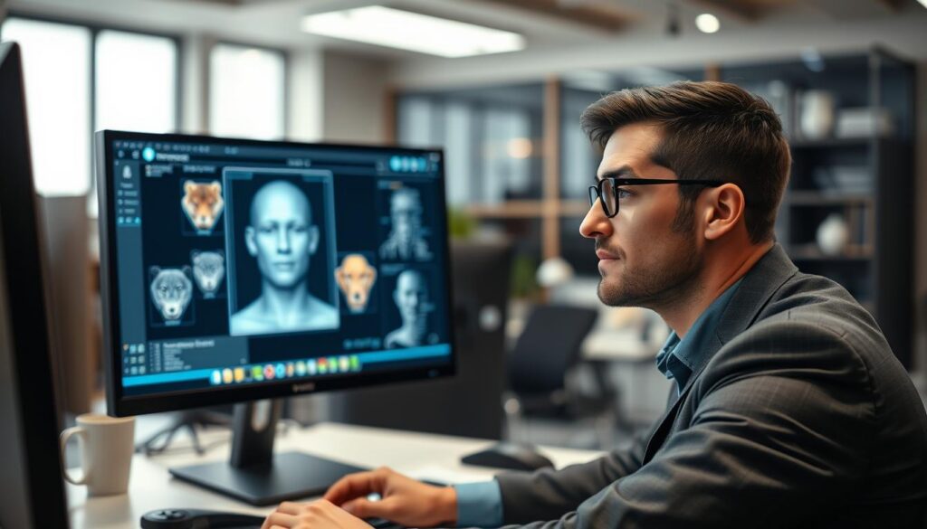 teste de rosto com inteligência artificial