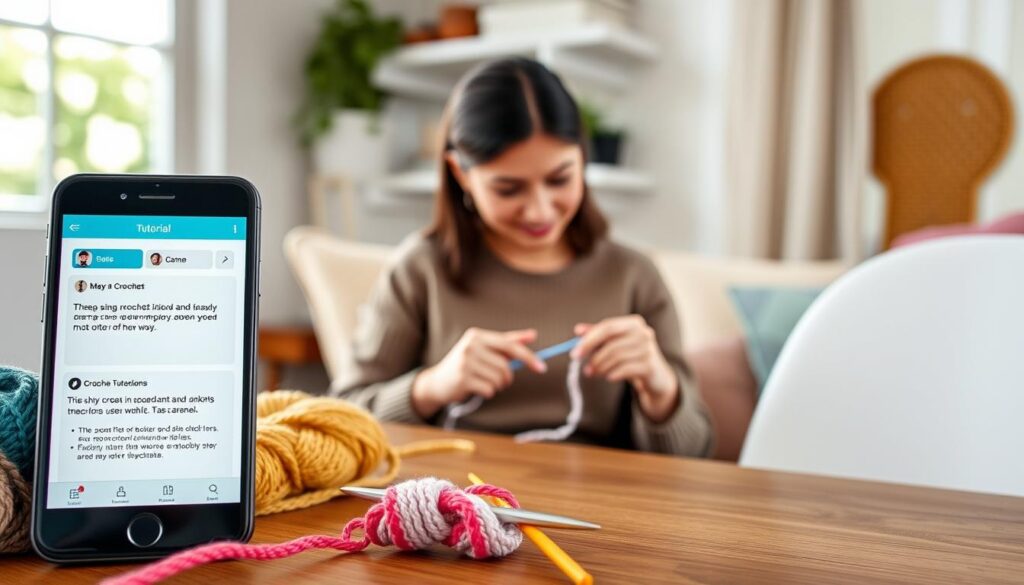 tutoriais passo a passo crochê app