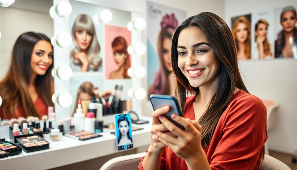YouCam Makeup maquiagem novo penteado