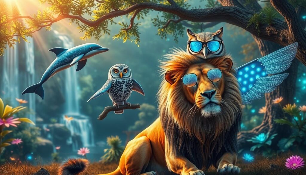 Mistura de animais com IA